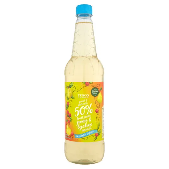 Tesco Сік груша, лічі та зелений чай без цукру 1л