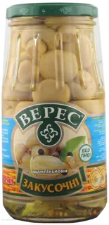 Veres Marinated Snack Mushrooms Champignons Glass Jar 260g — photo 5
