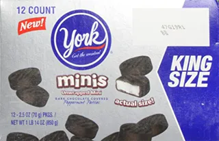 York Minis Unwrapped Dark Chocolate Mint Patties, 2.5 oz (12 pack) — photo 6