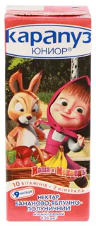 Karapuz Junior Banana Apple Strawberry Nectar with Pulp Baby Sterilized Vitaminized from 9 months Tetrapak 200ml — photo 3