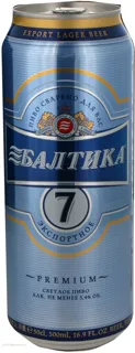 Baltika No.7 Export Premium Light Beer 5.4% 0.5L Can — photo 3