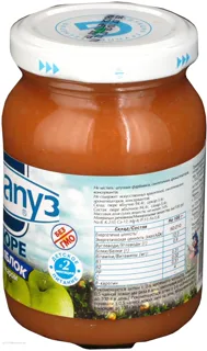 Karapuz Baby Apple Puree with Sugar from 2 Months Glass Jar 200g — photo 2