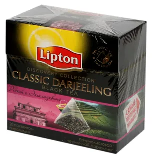 Чай Lipton Classic Darjeeling чорний, 20 пірамідок — фото 2