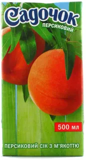 Sadochok Peach Juice with Pulp Sterilized Tetra Pak 500ml — photo 4