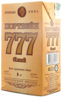 White Wine Crimean Wines Port Wine 777 White Ordinary Strong 17.5% Tetrapak 1000ml — photo 4