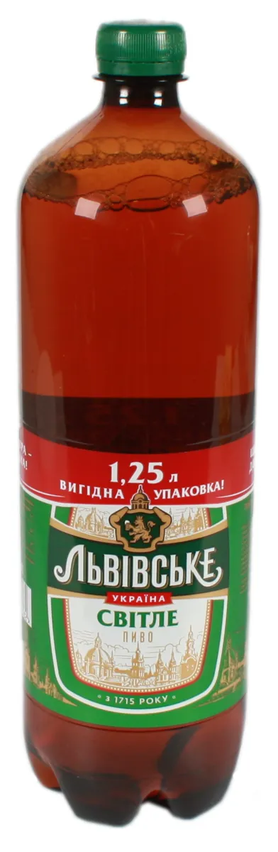 Пиво Львівське світле 3.7% пластикова пляшка 1.25л