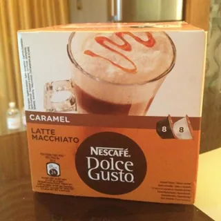 Nescafe Dolce Gusto Latte Macchiato Caramel Capsules Natural Roasted Ground Coffee 8x6g Dry Milk Mix with Sugar 8x15.1g 8 Servings — photo 3