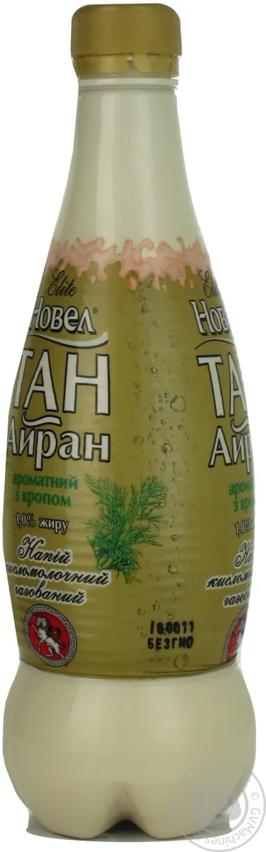 Напій кисломолочний Новел Тан Айран ароматний з кропом газований 1% пластикова пляшка 500мл