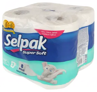 White 3-Ply Toilet Paper 8pcs/pack — photo 5