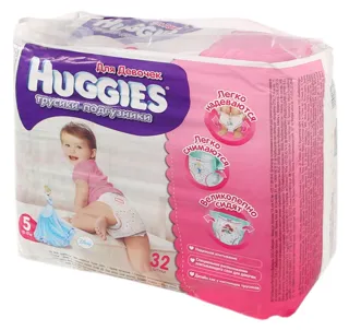 Huggies Pull-Up Diapers for Girls Size 5, 13-17kg 32pcs — photo 2
