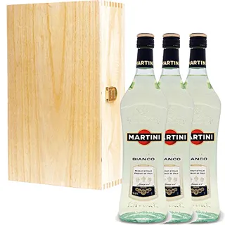 3 x Martini Bianco Dry Vermouth in Tung Wood Gift Box with Handle — photo 2