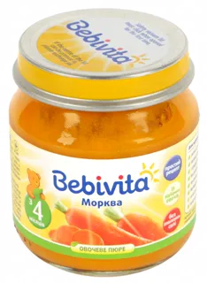 Bebivita Carrot Puree from 4 Months Glass Jar 100g — photo 2