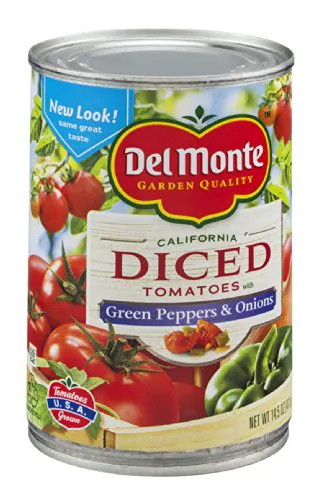 Del Monte Diced Tomatoes with Green Pepper and Onion 14.5 oz (12 pack)