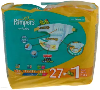 New Baby Unisex Baby Diapers N1 Newborn 2-5kg 27pcs — photo 3