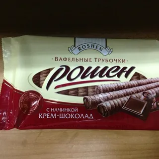 Roshen waffle rolls chocolate cream 222g — photo 2