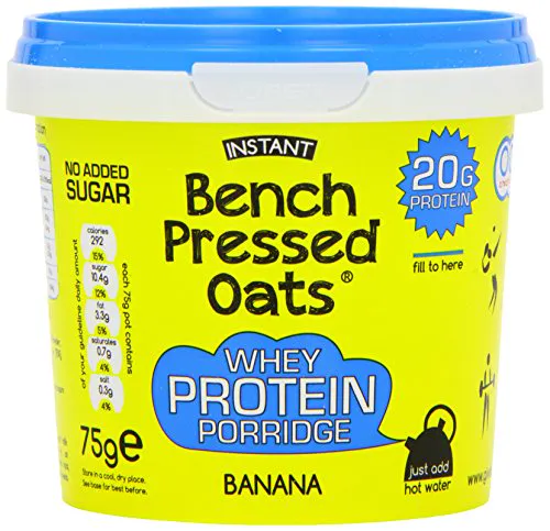 Bench Pressed Oats Бананова каша миттєвого сироваткового протеїну (8 упаковок)
