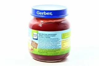Gerber Fruit Puree Apple with Forest Berries for Children 5+ Months Glass Jar 130g — photo 3