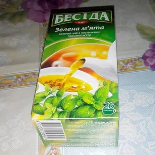 Green Tea Green Mint with Mint Leaves - 33.8g, 26 bags — photo 5