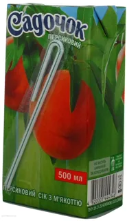 Sadochok Peach Juice with Pulp Sterilized Tetra Pak 500ml — photo 3