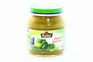 Hame Broccoli Vegetable Puree for Children from 4 Months Glass Jar 125g — photo 4