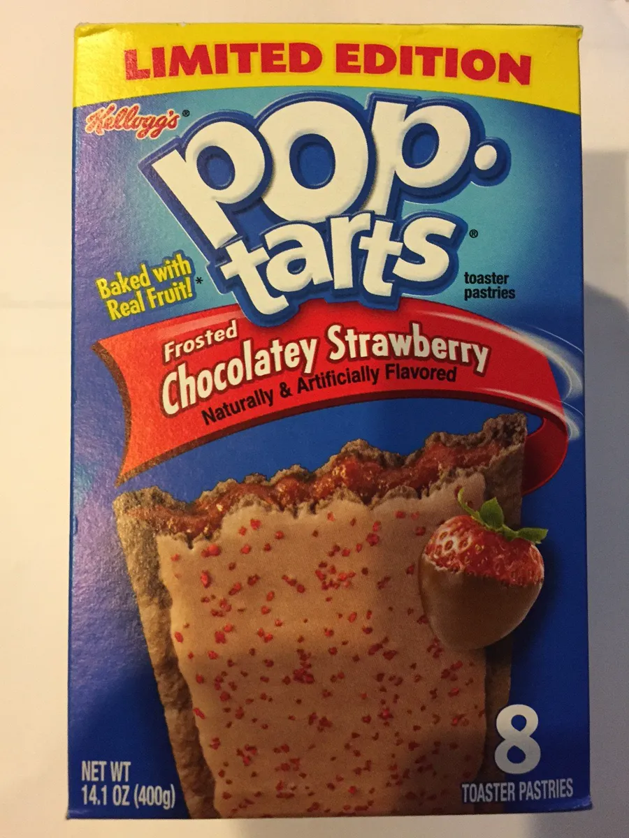 Kelloggs FROSTED Chocolate Strawberry POP Tarts 8 Toaster Pastries 400g Box