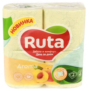 Ruta Aroma Toilet Paper Yellow Peach 2-ply 4pcs — photo 2
