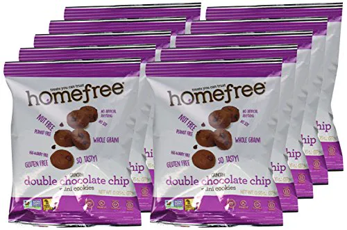 Homefree treats you can trust Міні печиво з подвійним шоколадом без глютену, упаковка 10 шт., 0.95 унції