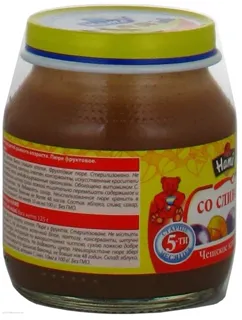 Hame Plum Fruit Puree for Children 5+ Months Glass Jar 125g — photo 2
