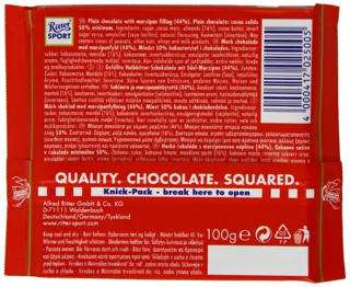 Ritter Sport Dark Chocolate with Marzipan Filling 100g — photo 10