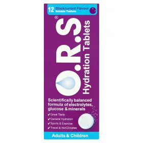 O.R.S Hydration Black Currant Flavored Effervescent Tablets 12 Count