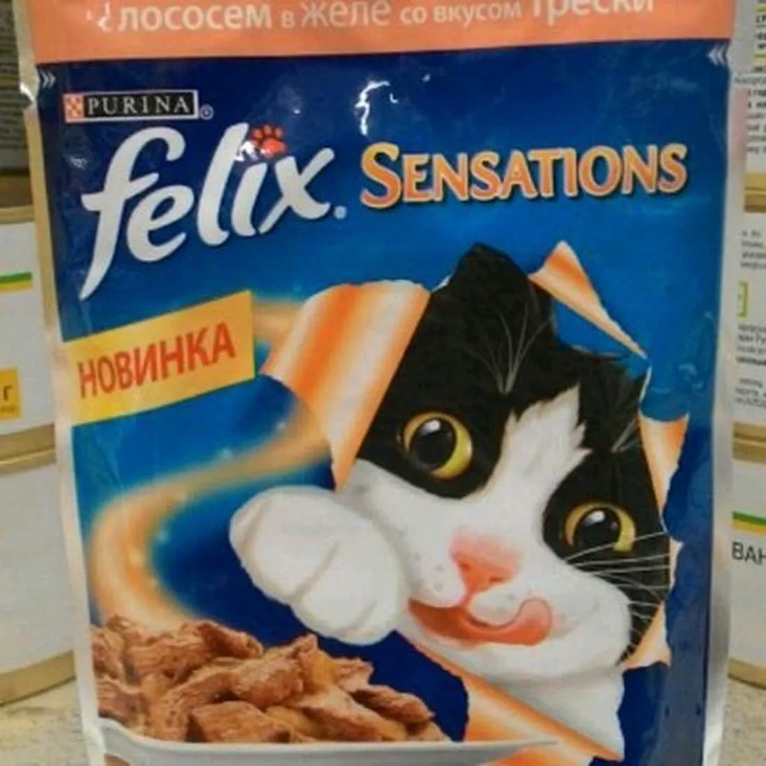 Корм для котів Felyks SENSE лосось у желе зі смаком тріски 85г