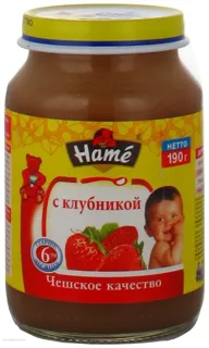 Hame fruit puree strawberry for children 6+ months glass jar 190g — photo 5