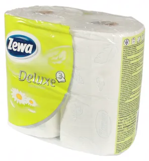 Zewa Deluxe Chamomile White Toilet Paper 3-ply 4pcs — photo 4
