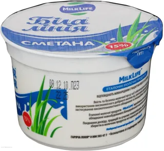 Bila Liniia Sour Cream 15% 200g cup — photo 2