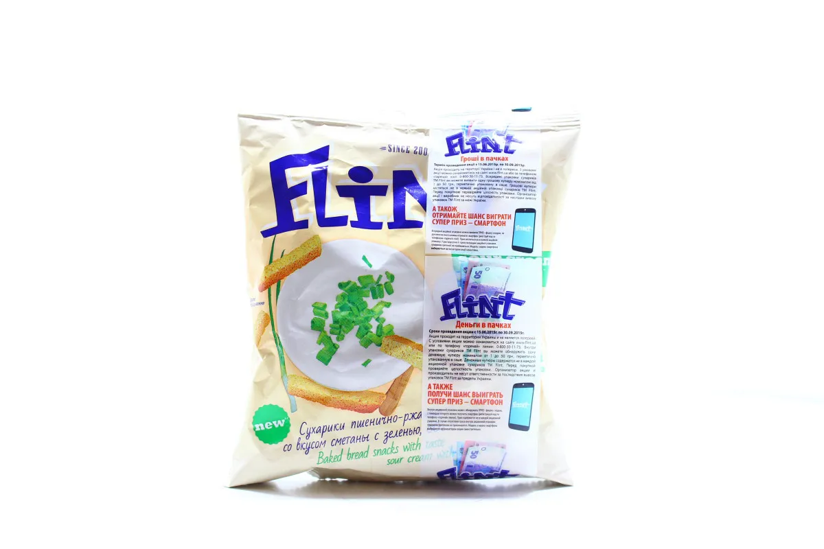 Flint sour cream and herbs croutons flow pack 80g