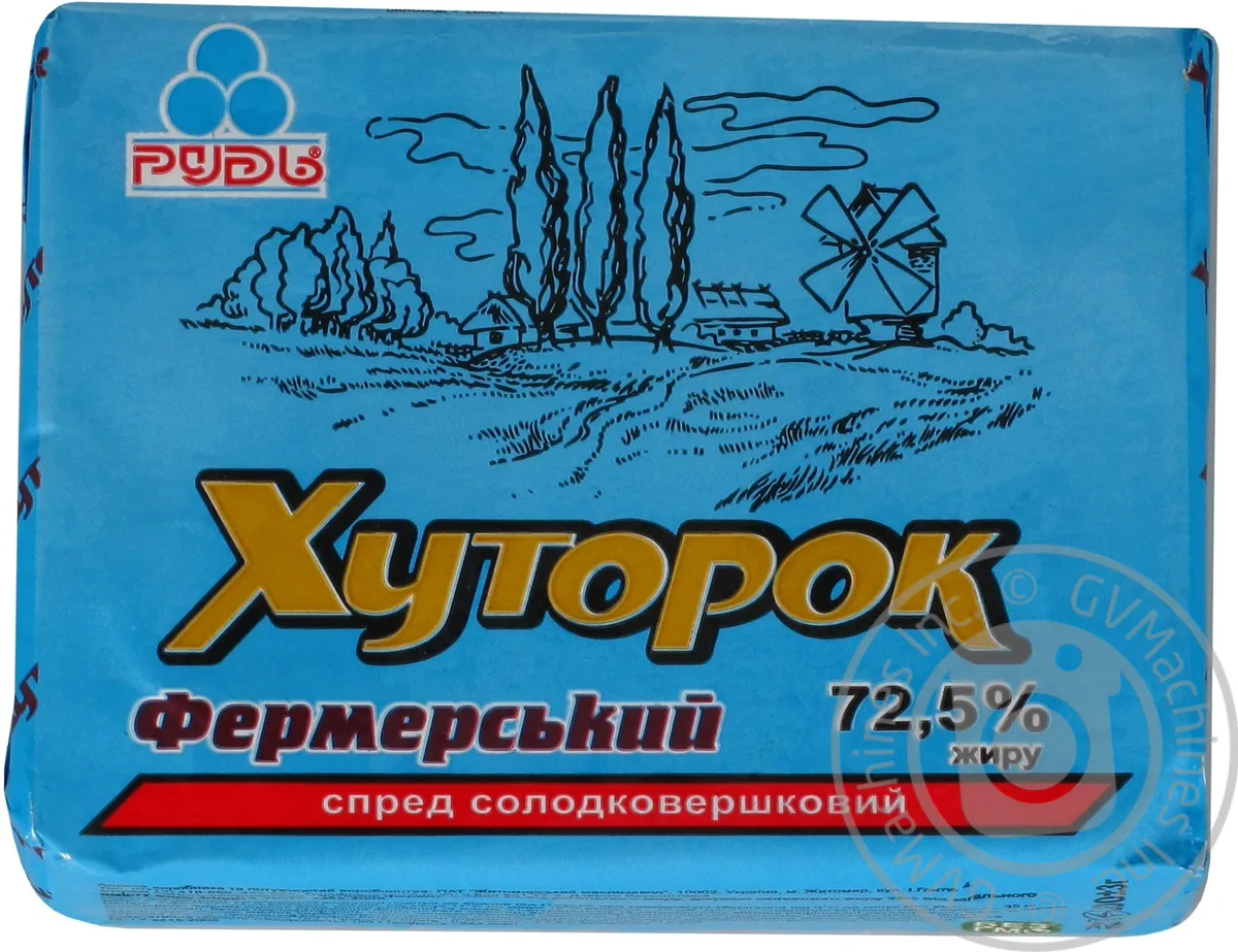Спред солодковершковий Рудь Хуторок Фермер 72,5% 200г