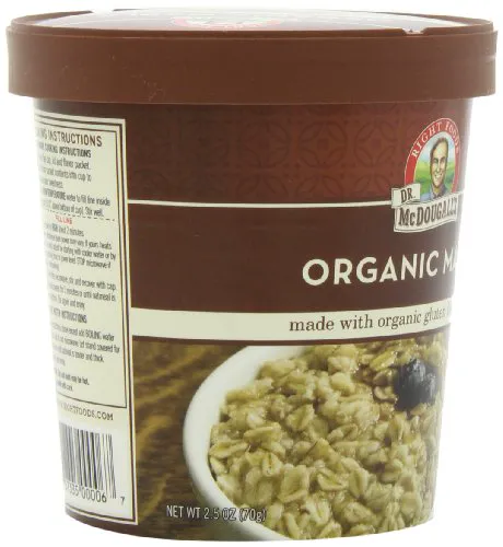 Dr. Mcdougalls Right Foods Органічні вівсяні кленові чашки з органічним ґлютеном, 2,5 унції (упак. 6)