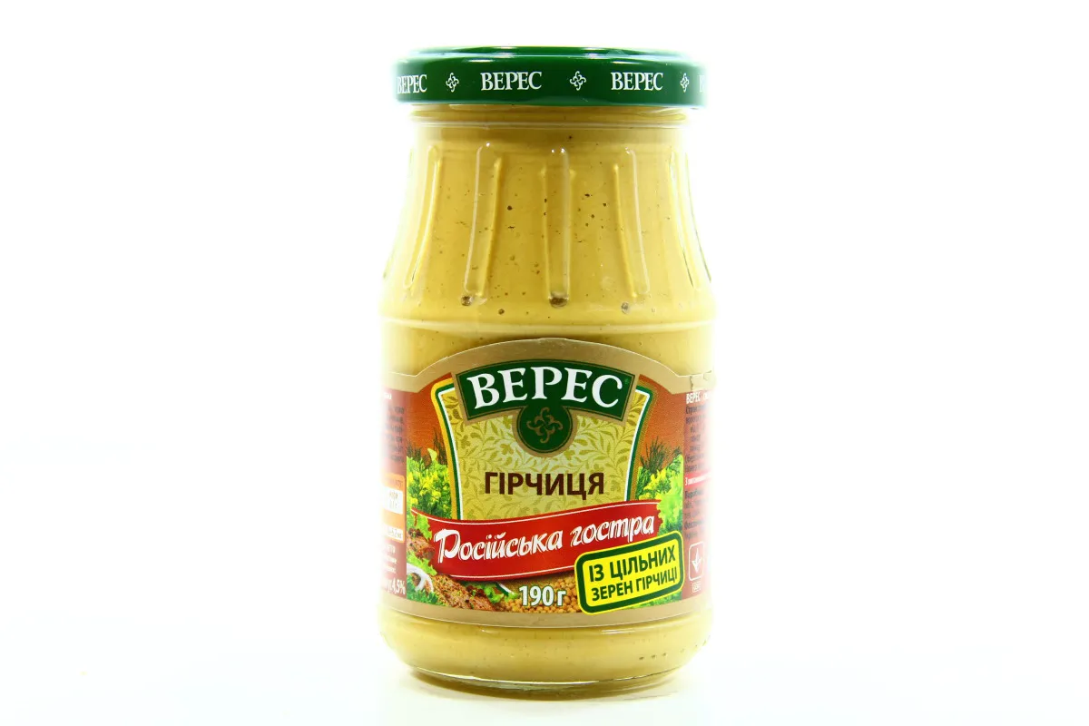 Veres Russian Hot Mustard Glass Jar 190g