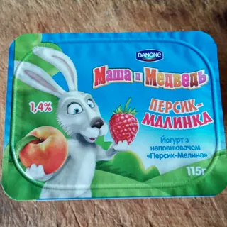 Danone Masha and Medved Peach Raspberry Yogurt 1.4% 115g — photo 2