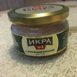 Santa Bremor delicacy capelin roe with smoked salmon glass jar 180g — photo 8
