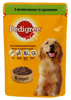 Pedigree Adult Dog Food Beef and Rabbit in Sauce Pouch 100g — photo 4