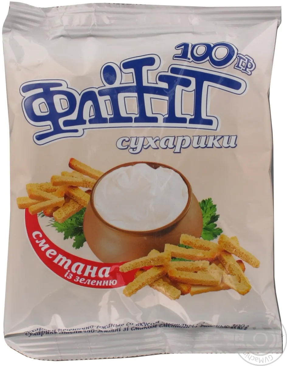 Сухарики з сметаною та зеленню Флінт 90г