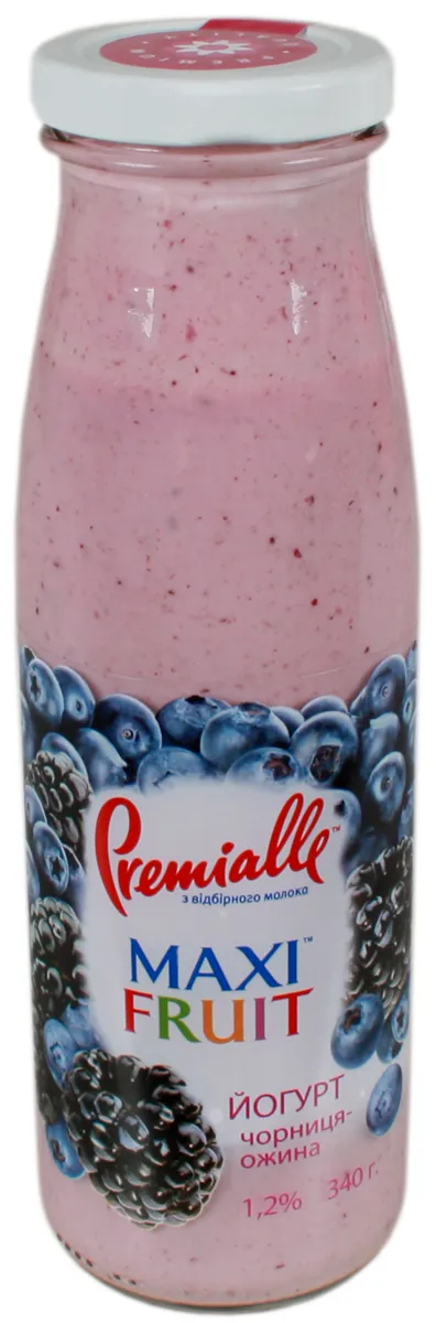 Premialle Yogurt 1.2% 340g glass blueberry-blackberry