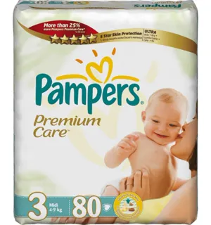 Premium Care Unisex Baby Diapers N3 Midi 4-9kg 80pcs — photo 2