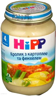 Hipp Rabbit Puree with Potato and Fennel for Children from 4 Months Glass Jar 190g — photo 2