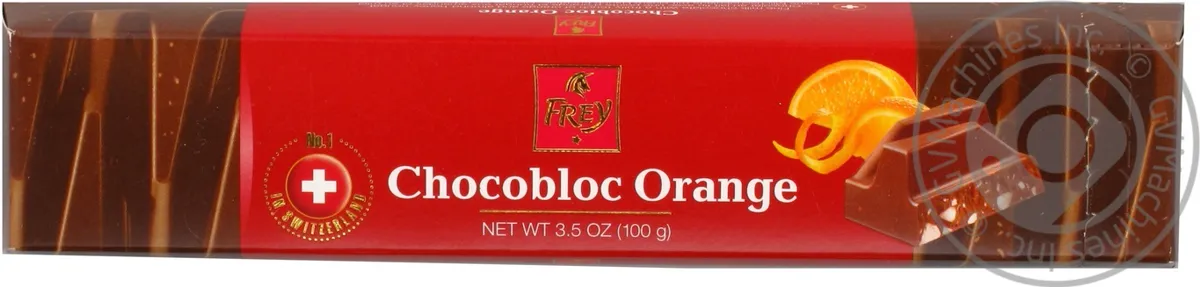 Шоколад молочний Chokolat Frei Chokoblock швейцарський з апельсином та мигдально-медовою нугою 100г