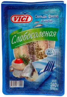 Vici lightly salted herring fillet in oil 240g — photo 2