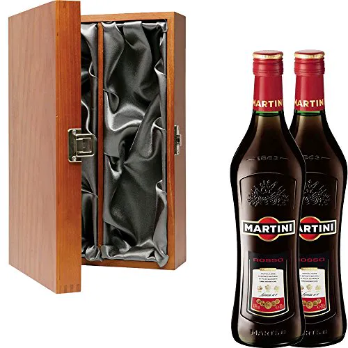 Martini Rosso солодкий вермут у подарунковій коробці Elm Wood