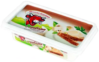 Vesela Korivka processed cheese with mushrooms 60% square tub 180g — photo 3