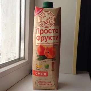 Nash Sok Prosto Frukty Peach Banana Apple Juice Tetra Pak 1L — photo 2